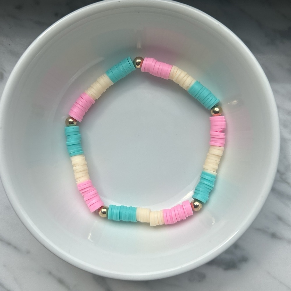 Hand made with love cute preppy bracelet